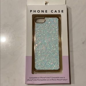 iPhone SE, 7/8 white glitter phone case